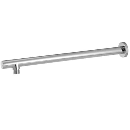 Westbrass 1/2" IPS x 16" Round 90-Degree Rain Arm W/ Flange in Polished Chrome D3711-26
